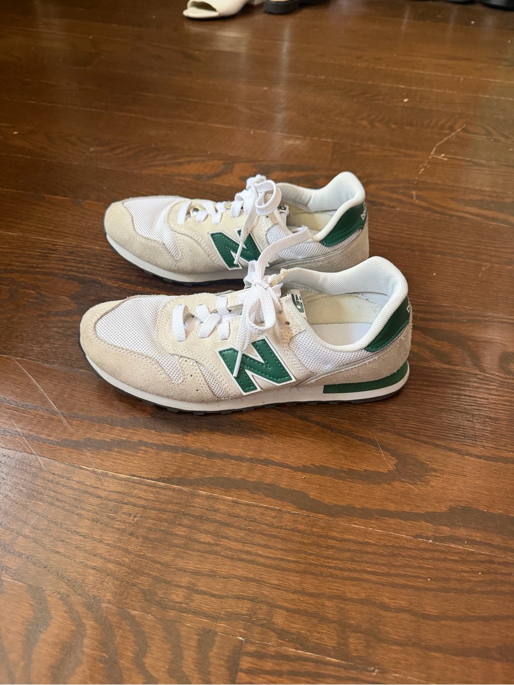 New Balance 373 White Team Forest Green sneakers